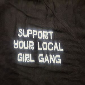 Dolls Kill x Daydream Nation Black flowy top"Support Your Local Girl Gang" Small